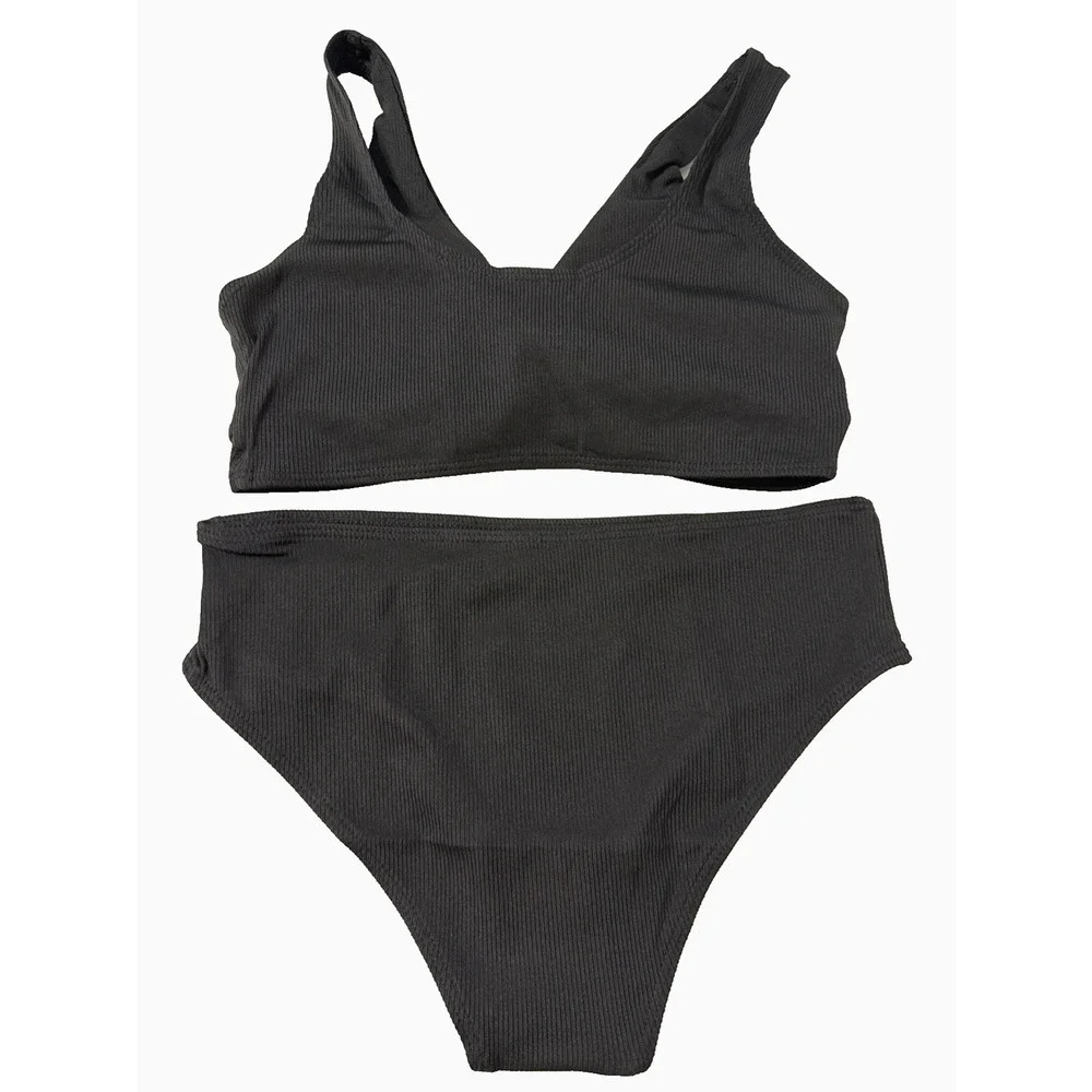 J.E Sterguard 2-Piece Swimsuits Teen Bikini Color Block Girls' Ribbed Swimsuit..